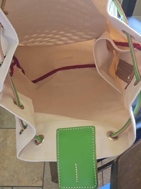 Dooney & Bourke Green Leather Drawstring Bucket Bag- For Pickleball main image 8
